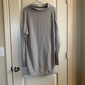 Wishlist Medium Large gray waffle knit sweater dress with mock neck.